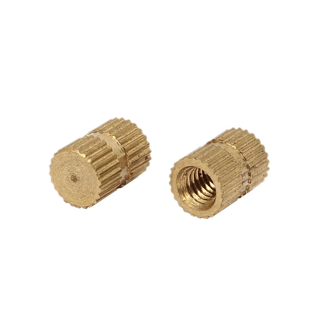 Harfington M4 x 8mm 6.3mm OD Brass Threaded Insert Embedment Knurled Thumb Nut 100PCS