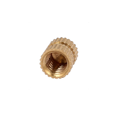 Harfington M8 x 12mm 10mm OD Brass Threaded Insert Embedded Knurled Thumb Nut 100PCS