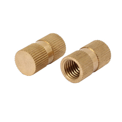 Harfington M10 x 20mm 12mm OD Brass Threaded Insert Embedded Knurled Thumb Nut 20PCS
