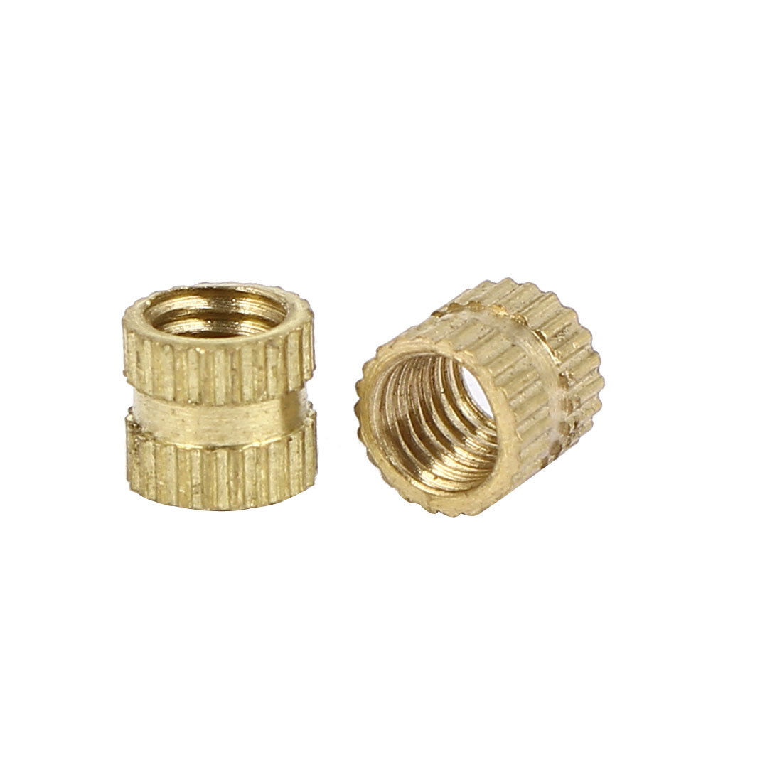Harfington M5 x6mm Female Thread Brass Knurled Threaded Round Insert Embedded Nuts 100PCS
