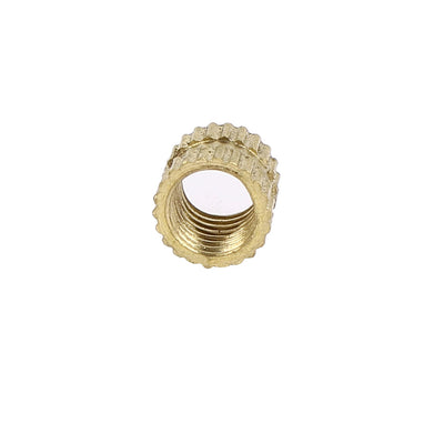 Harfington M5 x6mm Female Thread Brass Knurled Threaded Round Insert Embedded Nuts 100PCS