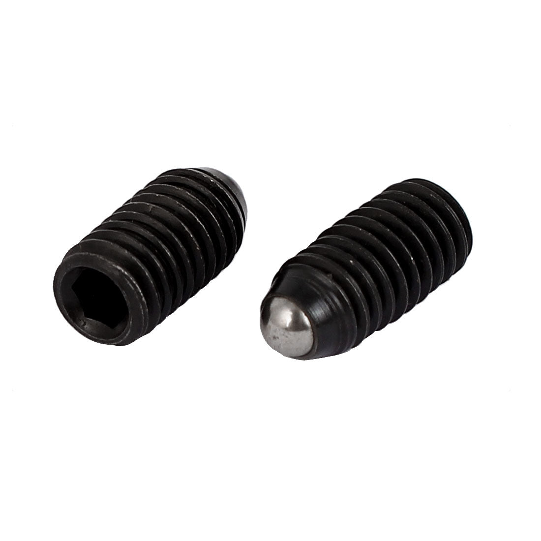 Harfington M6 x 10mm Hex Socket Drive Spring Ball Plunger Screw Black 10pcs