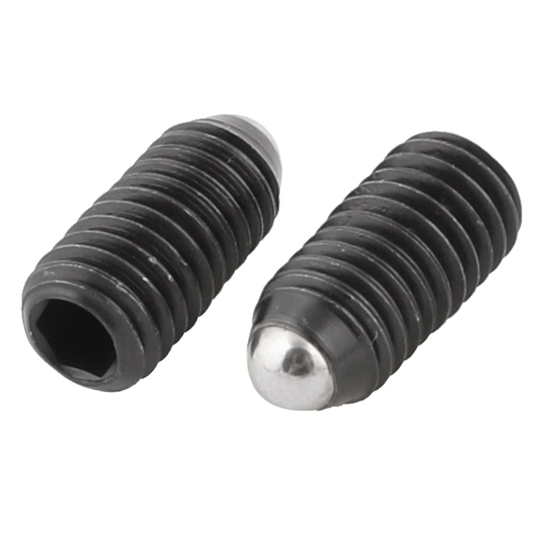 Harfington M8 x 16mm Thread Metal Rolling Hex Socket Drive Grub Screws Black 10 Pcs