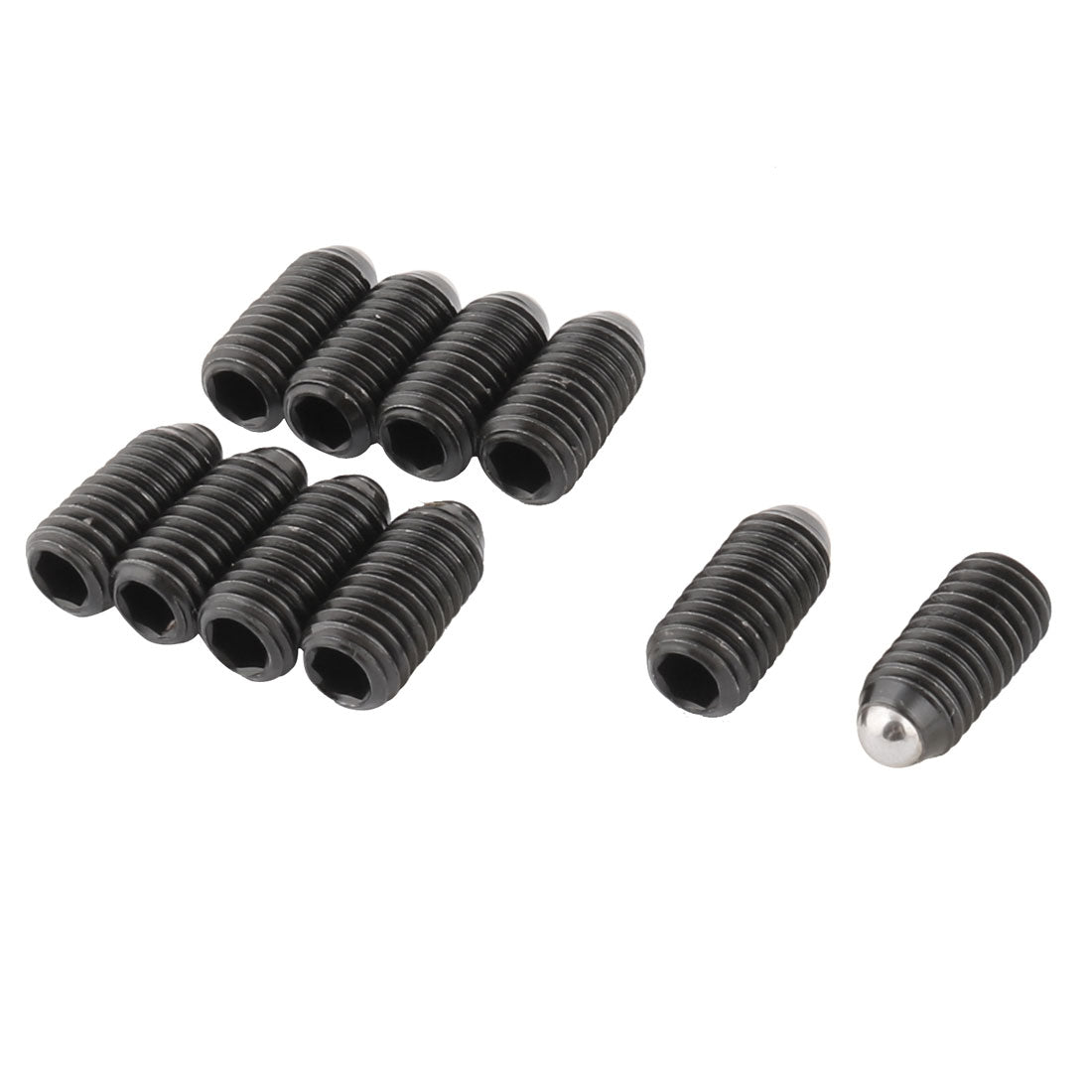 Harfington M8 x 16mm Thread Metal Rolling Hex Socket Drive Grub Screws Black 10 Pcs