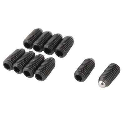 Harfington M8 x 16mm Thread Metal Rolling Hex Socket Drive Grub Screws Black 10 Pcs