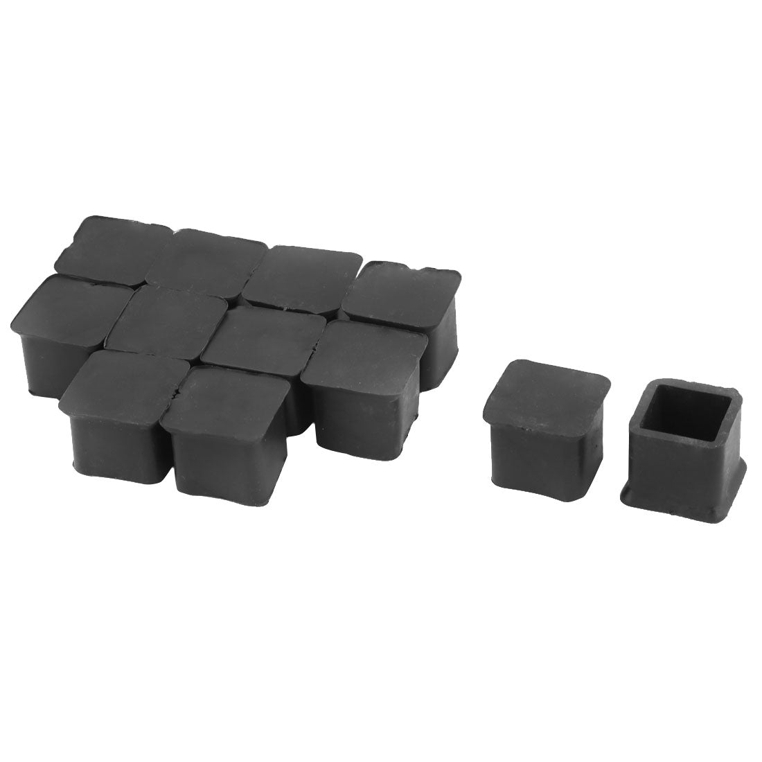 uxcell Uxcell Home Rubber Square Anti Slip Table Chair Furniture Foot Cover Black 20 x 20mm 12 Pcs