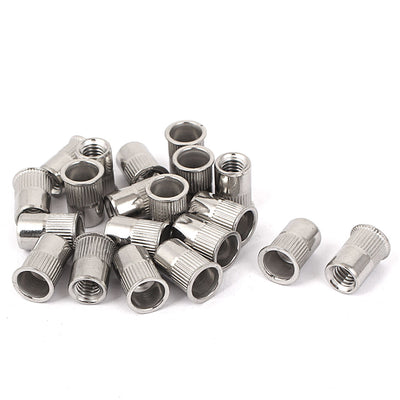 Harfington M6 Stainless Steel Rivet Nut Insert Nutsert Silver Tone 20pcs
