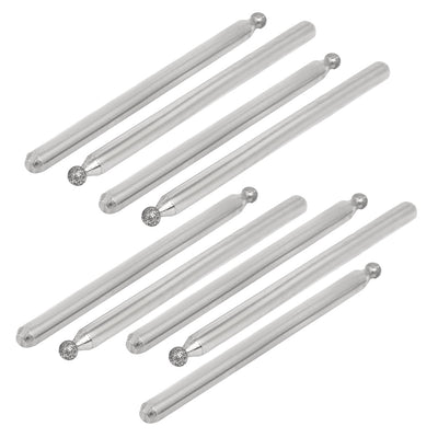 Harfington 3mmx2mm Diamond Coated Ball Shaped Head Mounted Point Grinding Bit 9pcs