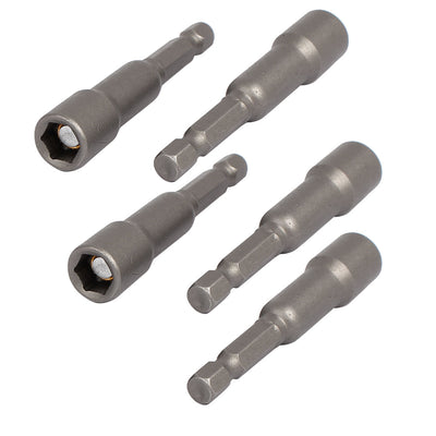 Harfington 5/16'' Width Hex Socket Magnetic Wrench Nut Setter Driver Bits Gray 5pcs
