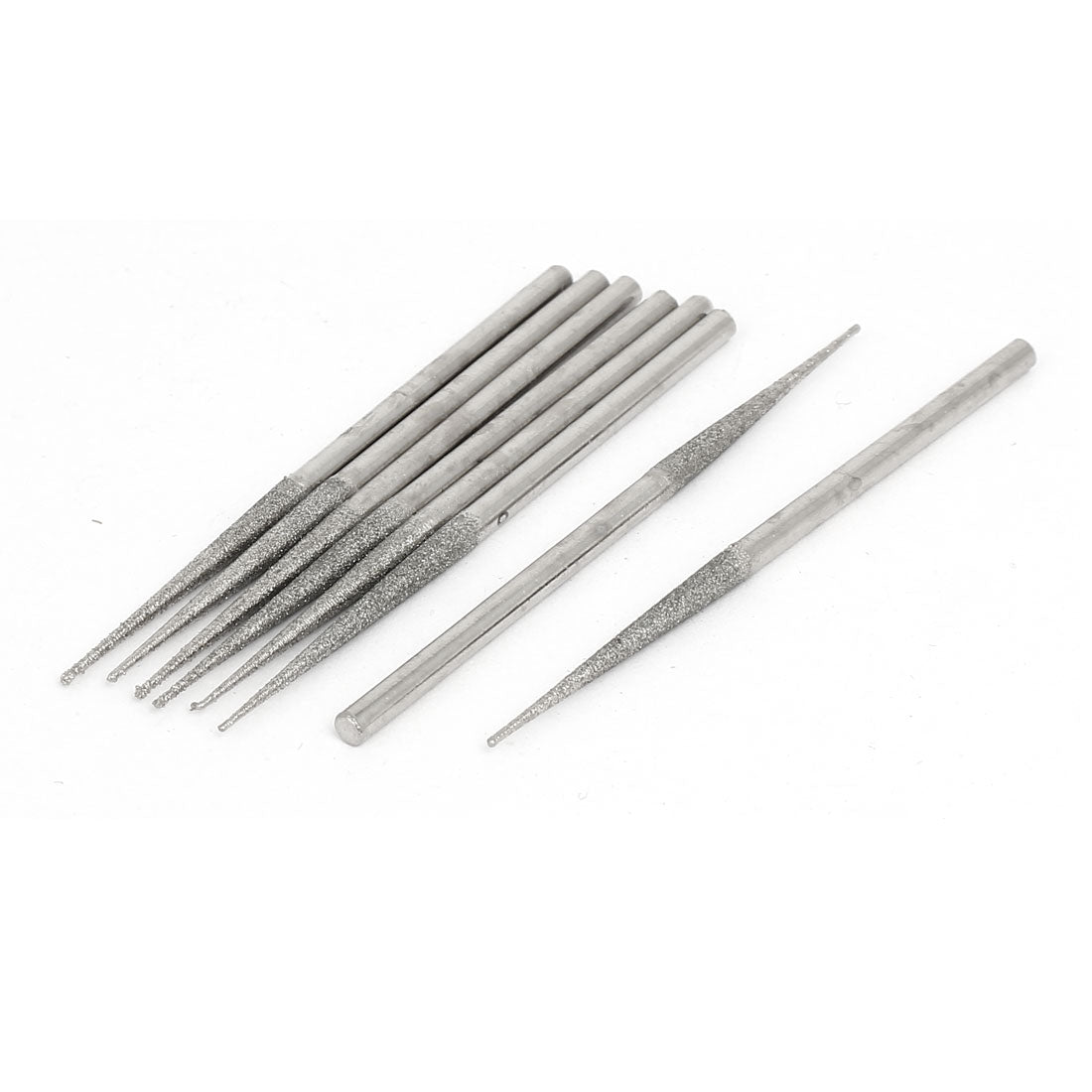 Harfington 3mmx3mmx70mm Metal Diamond Coated Needle Tip Mounted Point Polishing Tool 8pcs