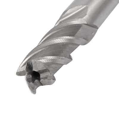 Harfington 9mm Cutting Dia 70mm Long HSS-42 4-Flute Straight Shank End Mill Cutter Tool