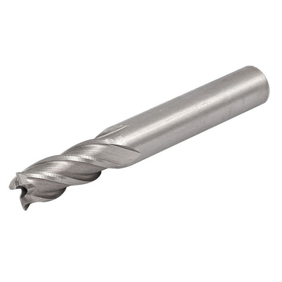 Harfington 9mm Cutting Dia 70mm Long HSS-42 4-Flute Straight Shank End Mill Cutter Tool