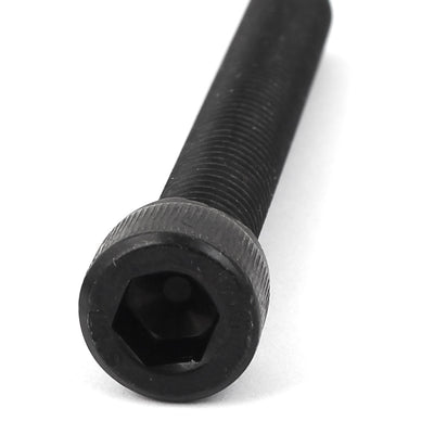 Harfington M10 x 80mm Carbon Steel Full Threaded Hexagon Socket Cap Head Screws Bolts 5pcs