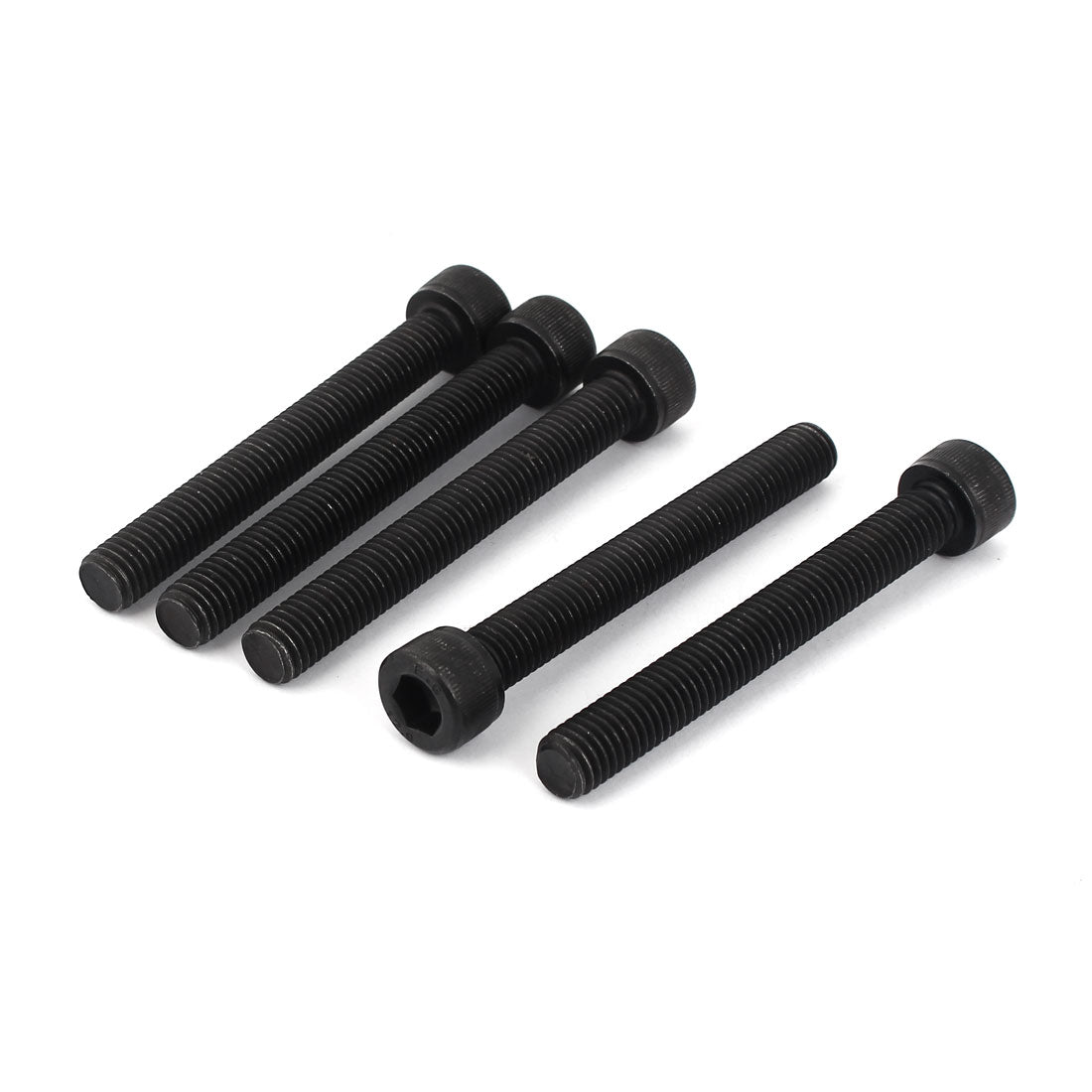 Harfington M10 x 80mm Carbon Steel Full Threaded Hexagon Socket Cap Head Screws Bolts 5pcs