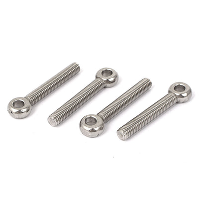 Harfington M6 x 35mm Thread Stainless Steel Eyebolts Industrial Eye Bolts Screws 4PCS