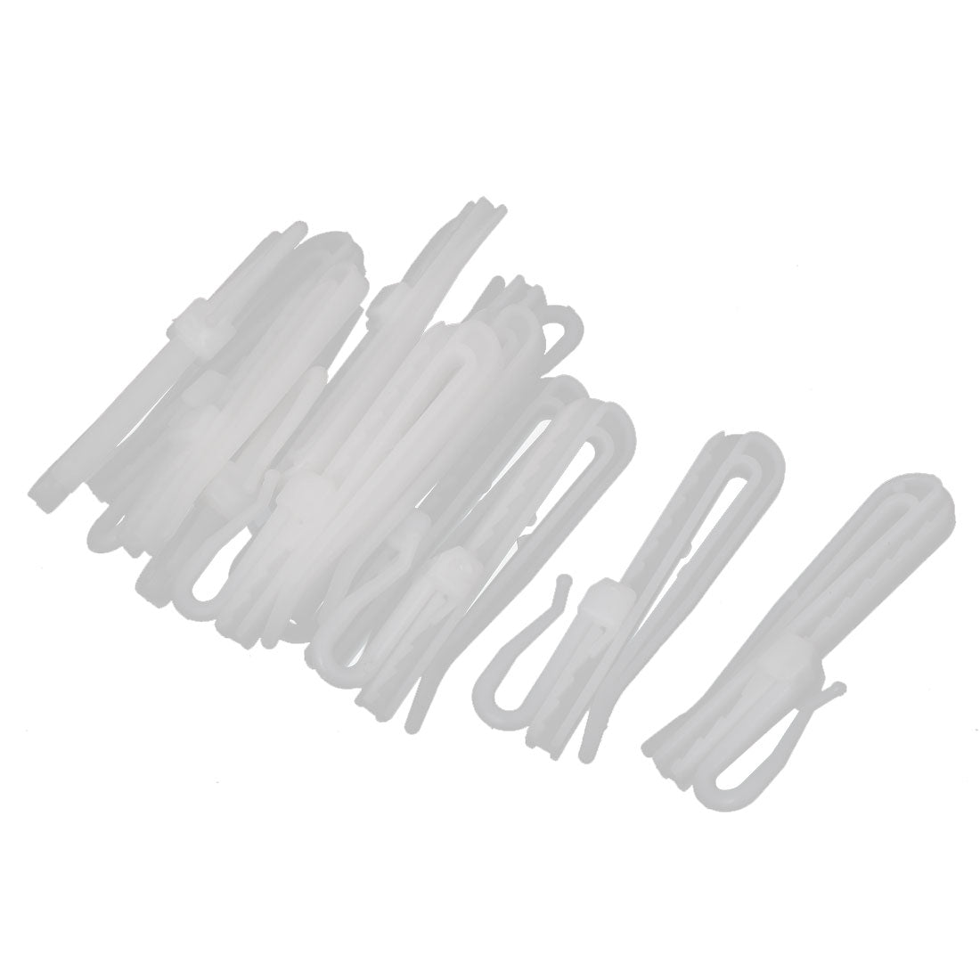 Harfington 12pcs 7cm Length White Plastic Window Curtain Adjustable Hooks Hangers Clips