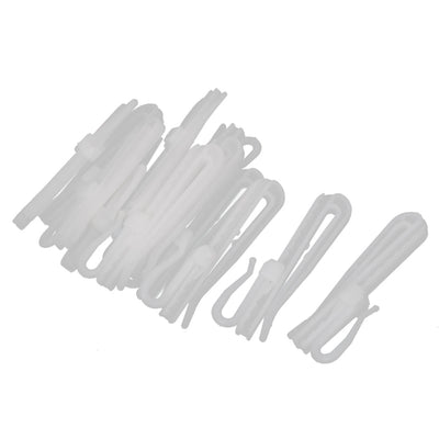 Harfington 12pcs 7cm Length White Plastic Window Curtain Adjustable Hooks Hangers Clips