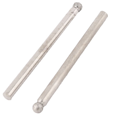 Harfington Metal Spherical Head Diamond Mounted Points Grinding Bits Sliver Tone 30pcs