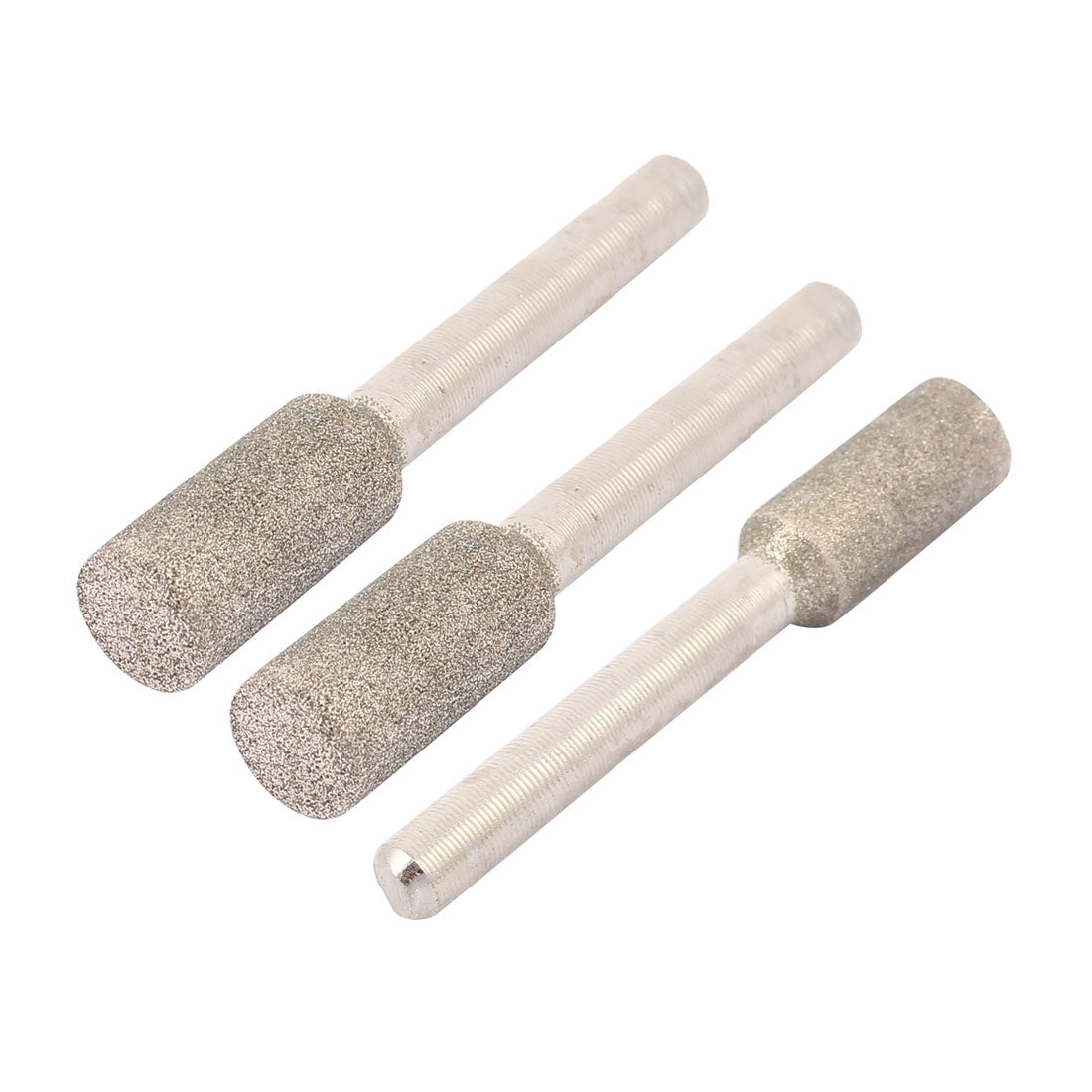 Harfington 6mm Shank 10mm Dia Diamond Coated Cylindrical Rotary Grinding Mounted Point 3pcs