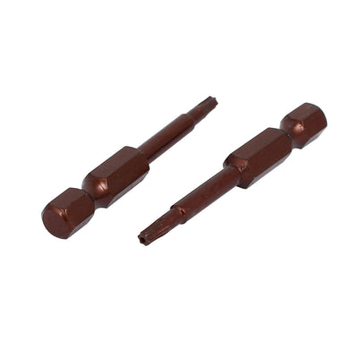 Harfington T10 1/4" Hex Shank 50mm Long S2 Magnetic Torx Security Screwdriver Bits 10pcs