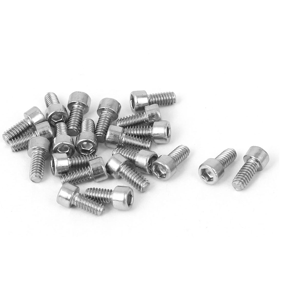 Harfington 2#-56 x 3/16" 304 Stainless Steel Hex Socket Cap Screws Bolts 7mm Length 20 Pcs