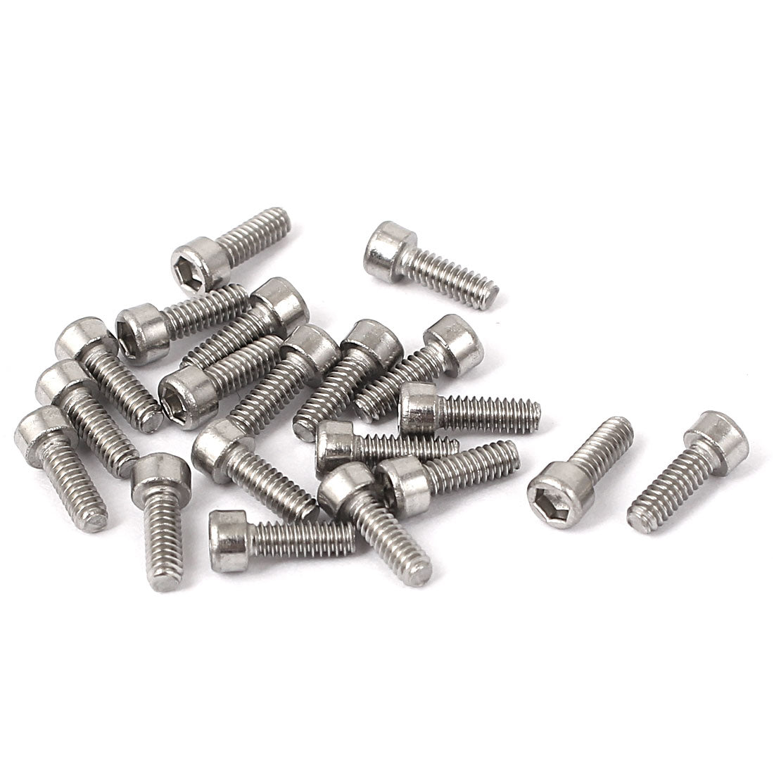 Harfington 2# x 1/4" 56 Thread Count 304 Stainless Steel Hex Socket Cap Screws Fastener 20 Pcs