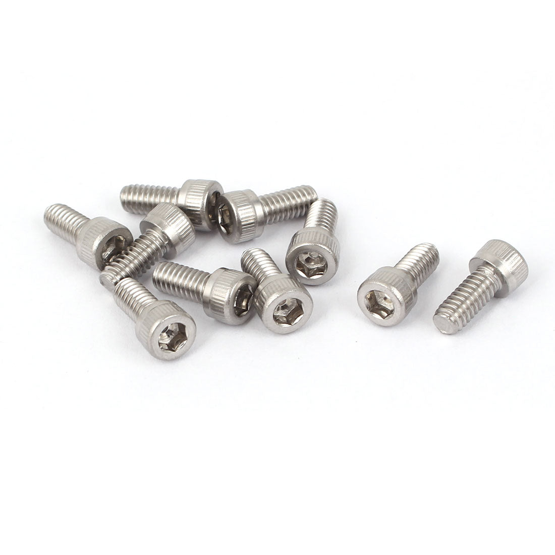 Harfington 8# x 3/8" 32 Thread Count 304 Stainless Steel Internal Hex Socket Drive Cap Screws 10 Pcs
