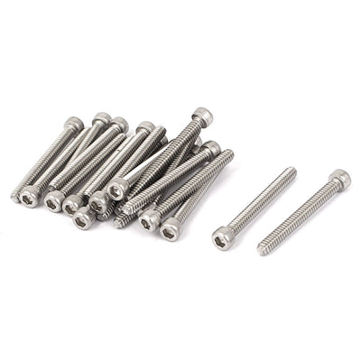 Harfington 6# x 1-1/4" 32 Thread Count 304 Stainless Steel Hex Socket Cap Screws Bolts 20 Pcs