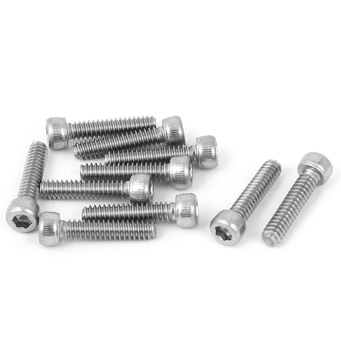 Harfington 6#-32 x 5/8" 304 Stainless Steel Cylindrical Head Hex Socket Cap Screws 10 Pcs