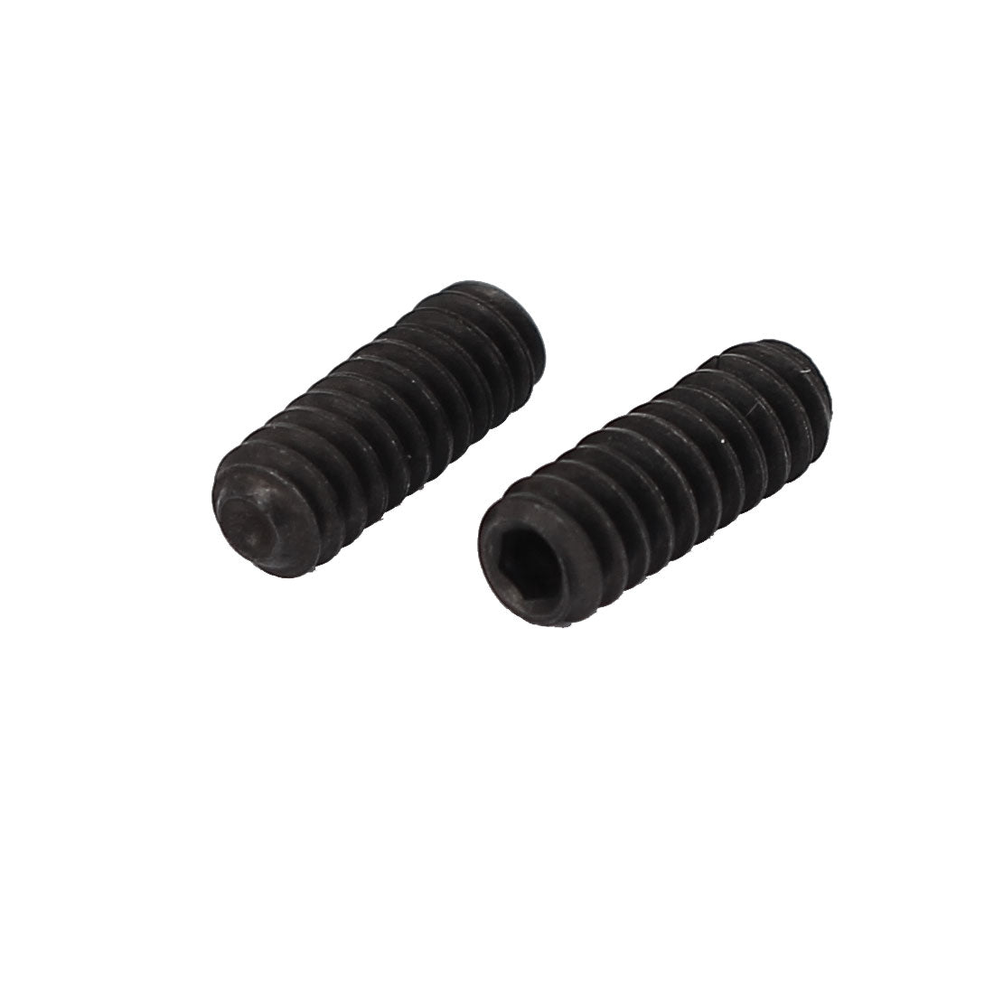 Harfington 6#-32 x 3/8" Thread Cup Point Head Hexagon Socket Set Grub Screw Black 50 Pcs