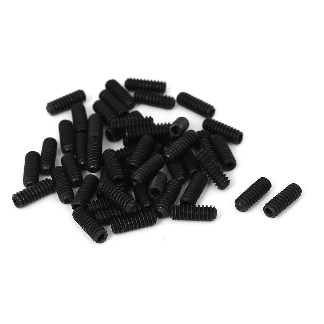 Harfington 6#-32 x 3/8" Thread Cup Point Head Hexagon Socket Set Grub Screw Black 50 Pcs