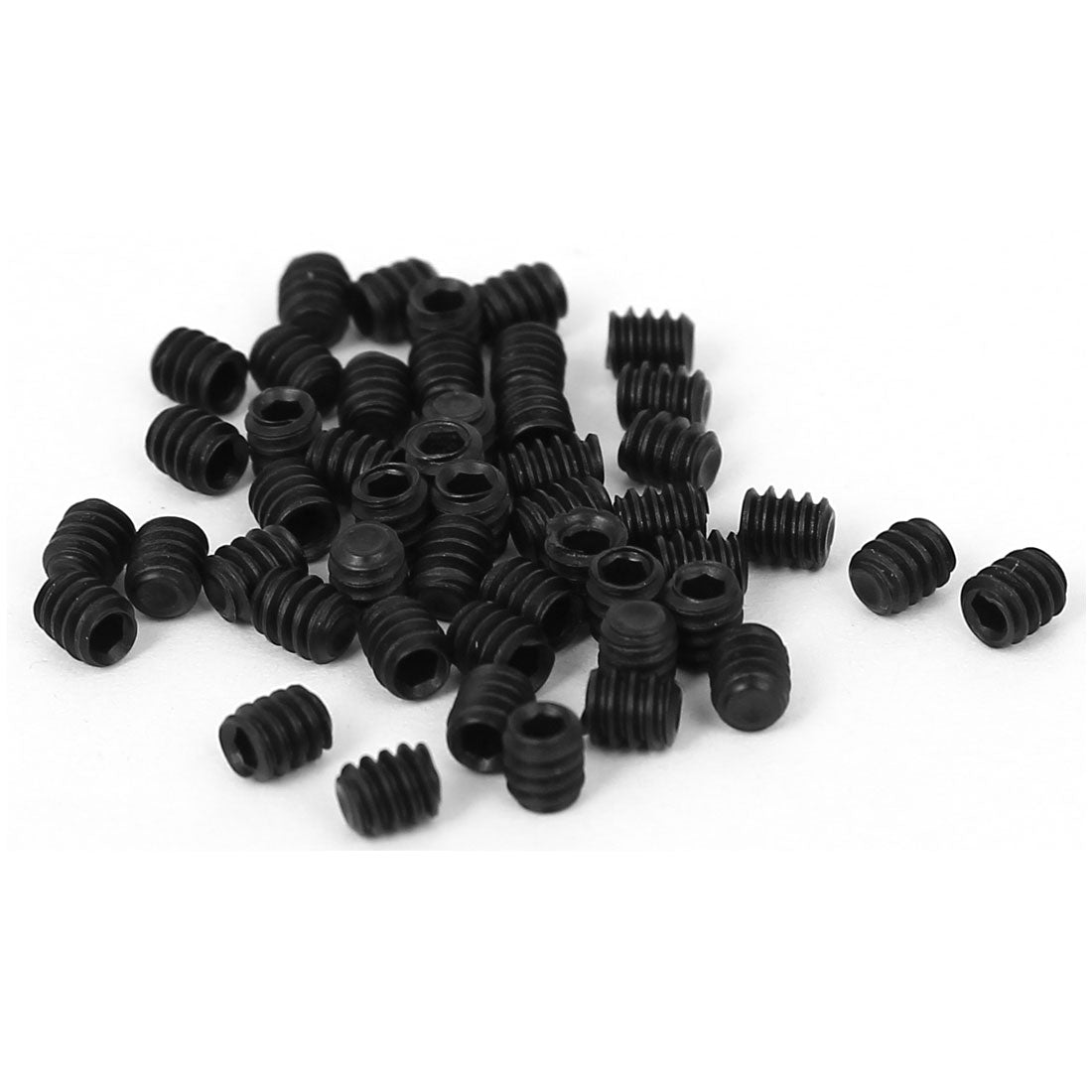 Harfington 4#-40 x 1/8" Thread Hex Socket Cup Point Alloy Steel Grub Screws 50 Pcs