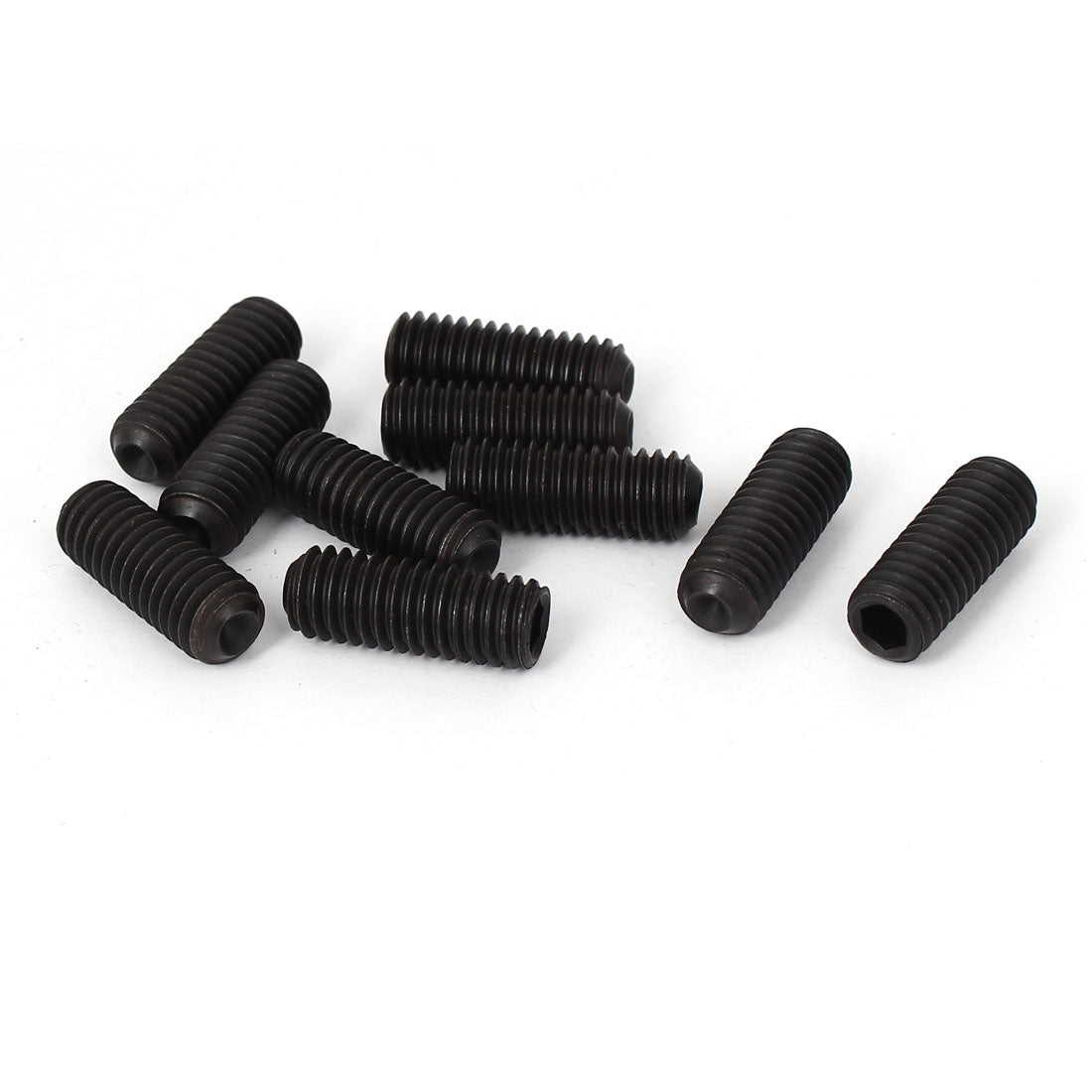 Harfington 12.9 Grade 3/8"-16 x 1" Thread Hex Socket Cup Point Alloy Steel Grub Screws 10 Pcs