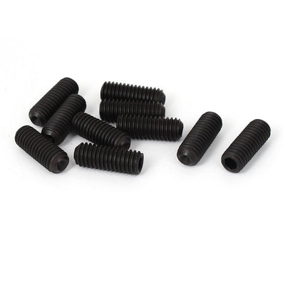 Harfington 12.9 Grade 3/8"-16 x 1" Thread Hex Socket Cup Point Alloy Steel Grub Screws 10 Pcs