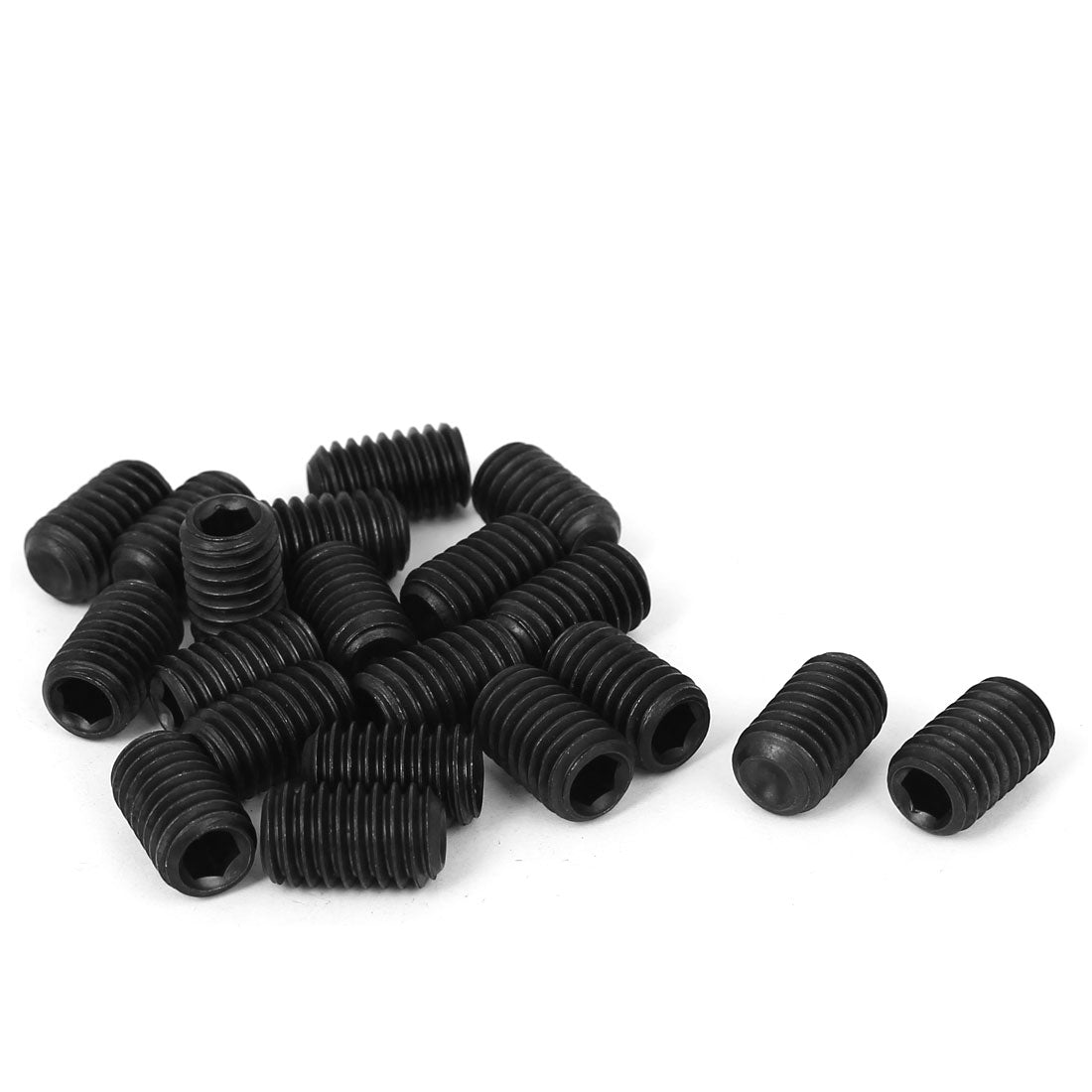 Harfington 3/8"-16 x 5/8" Thread Hex Socket Set Cup Point Grub Screws Black 20 Pcs