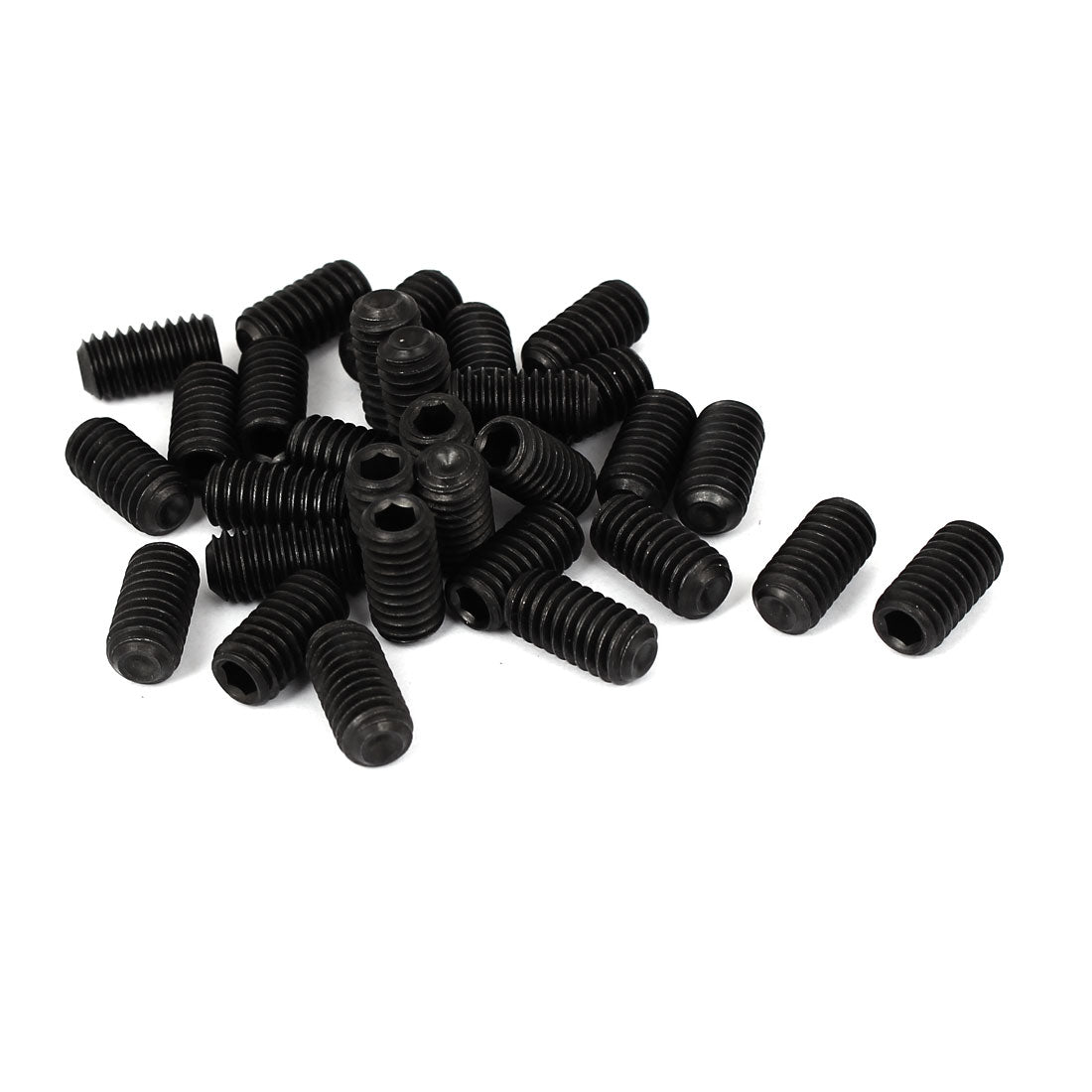 Harfington 5/16"-18 x 5/8" Thread Hex Socket Set Cup Point Grub Screws Black 30 Pcs