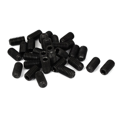 Harfington 5/16"-18 x 5/8" Thread Hex Socket Set Cup Point Grub Screws Black 30 Pcs