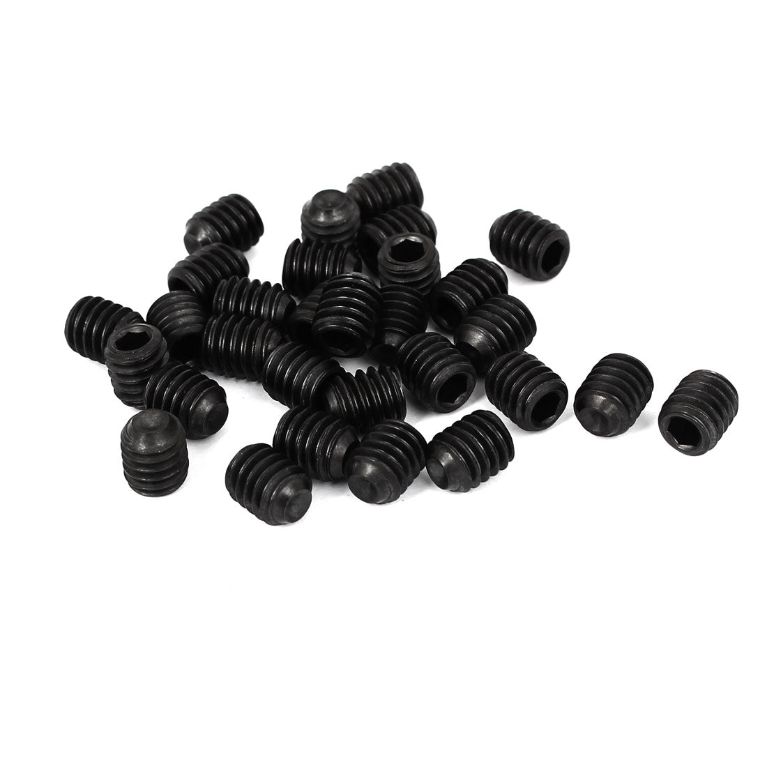Harfington 5/16"-18 x 3/8" Thread 5mm Cup Point Hex Socket Drive Grub Screws Black 30 Pcs