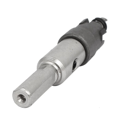 Harfington 17mm Cutting Dia Carbide Tipped Triangle Shank Twist Drill Bit Hole Saw Gray