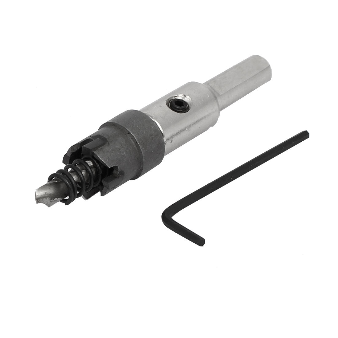 Harfington 17mm Cutting Dia Carbide Tipped Triangle Shank Twist Drill Bit Hole Saw Gray