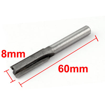 Harfington Woodworking Double Flute Straight Type Router Bit 6.35mm Shank 20mm Flute Length 2 Pcs