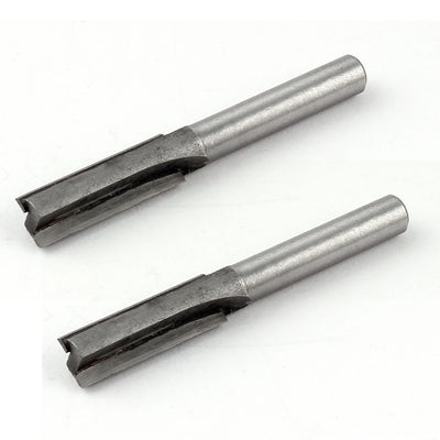 Harfington Woodworking Double Flute Straight Type Router Bit 6.35mm Shank 20mm Flute Length 2 Pcs