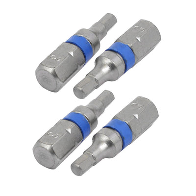Harfington Magnetic 3mm Tip Hex Head Spanner Screwdriver Bit 4 Pcs