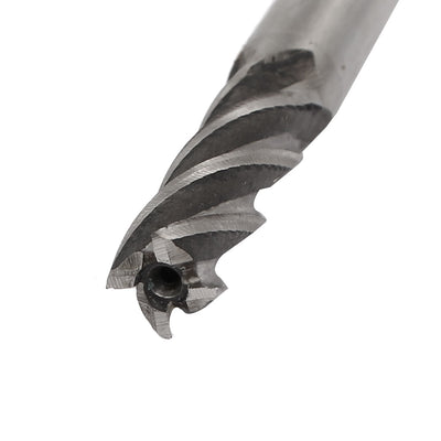 Harfington 9mm Cutting Dia 85mm Long HSS-AL 4-Flute Straight Round Shank End Mill