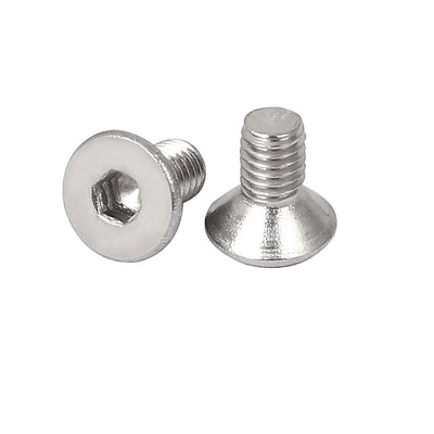 Harfington M3 x 6mm 304 Stainless Steel Hex Key Drive Machine Countersunk Screws 12PCS