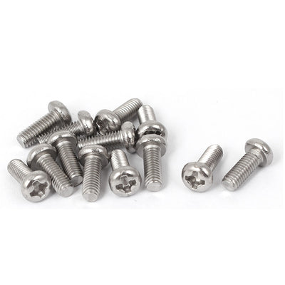 Harfington M3 x 8mm 304 Stainless Steel Phillips Drive Round Pan Head Screws DIN 7985 13PCS