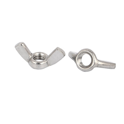 Harfington 304 Stainless Steel Wingnut Butterfly Wing Nuts Silver Tone M5 10pcs