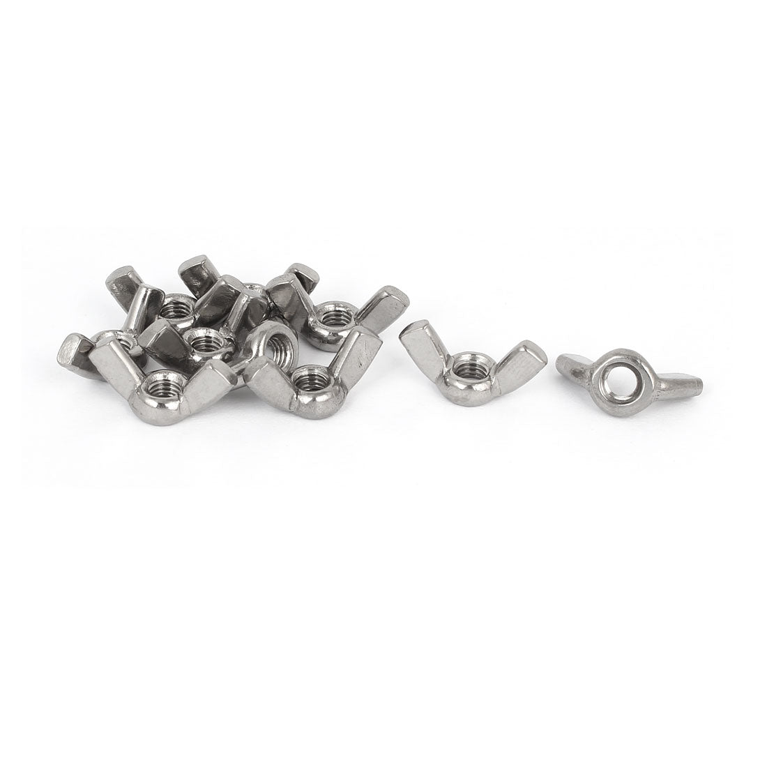 Harfington 304 Stainless Steel Wingnut Butterfly Wing Nuts Silver Tone M5 10pcs