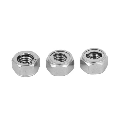 Harfington M8 304 Stainless Steel Self-Locking Anti-loose Insert Hex Lock Nut 3pcs