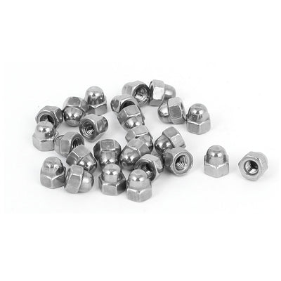 Harfington M3 Thread Dia 304 Stainless Steel Dome Shape Head Cap Acorn Hex Nut 25pcs